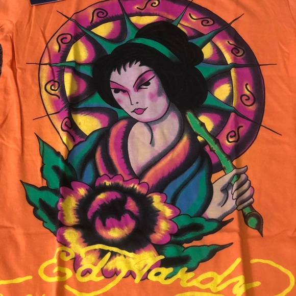 ED Hardy Girls Baby Tee Geisha Orange - Picture 2 of 4